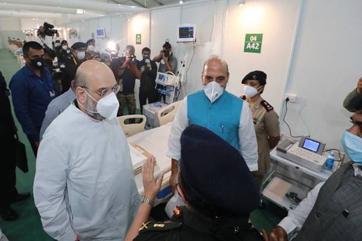 Amit Shah, Rajnath Singh visit 1000-bed Sardar Vallabh Bhai Patel COVID-19 Hospital