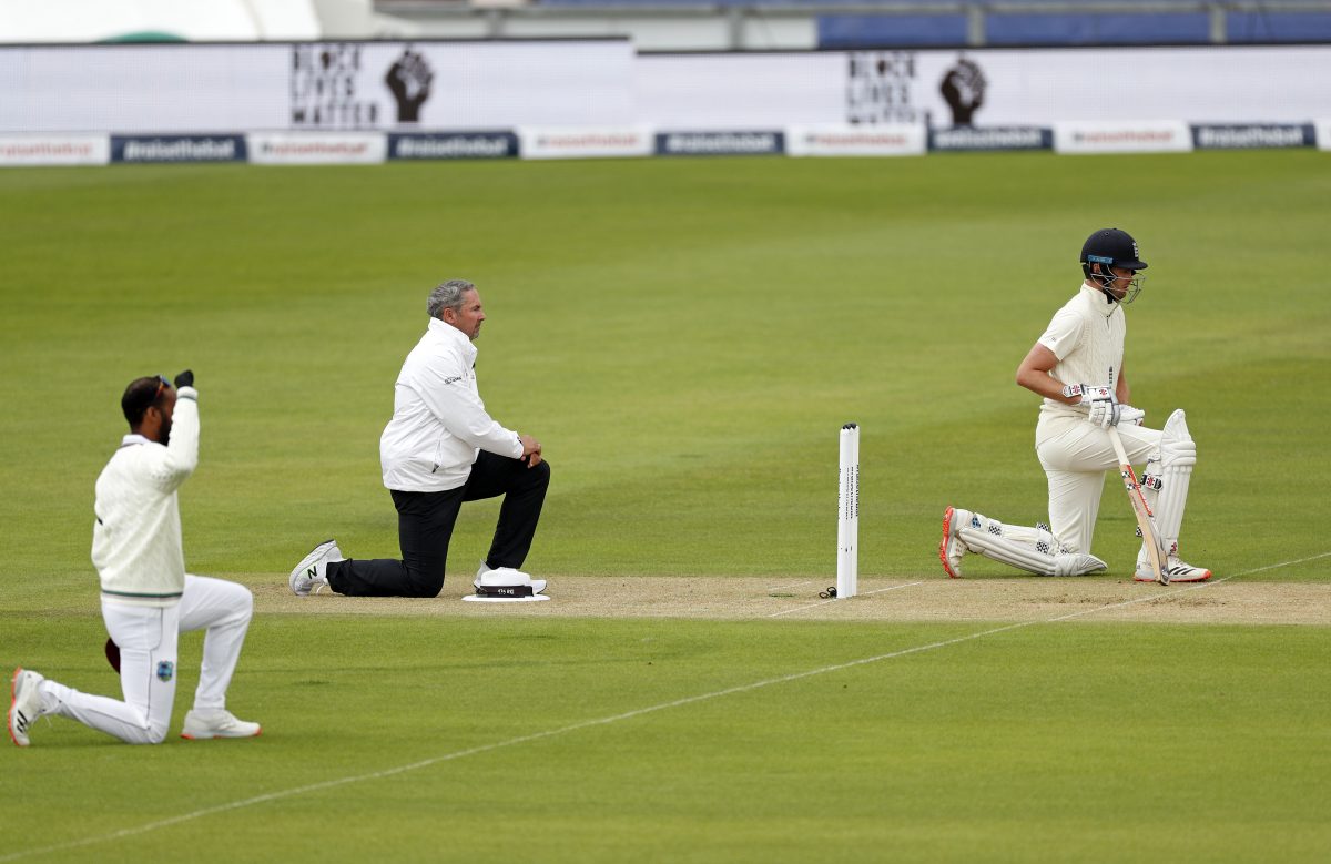 ENG vs WI 1st Test: Players take knee as international cricket gets off to rainy restart