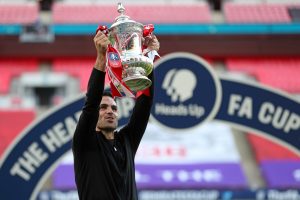‘Here is the first one’: Mikel Arteta calls Arsenal’s FA Cup victory first step of progress