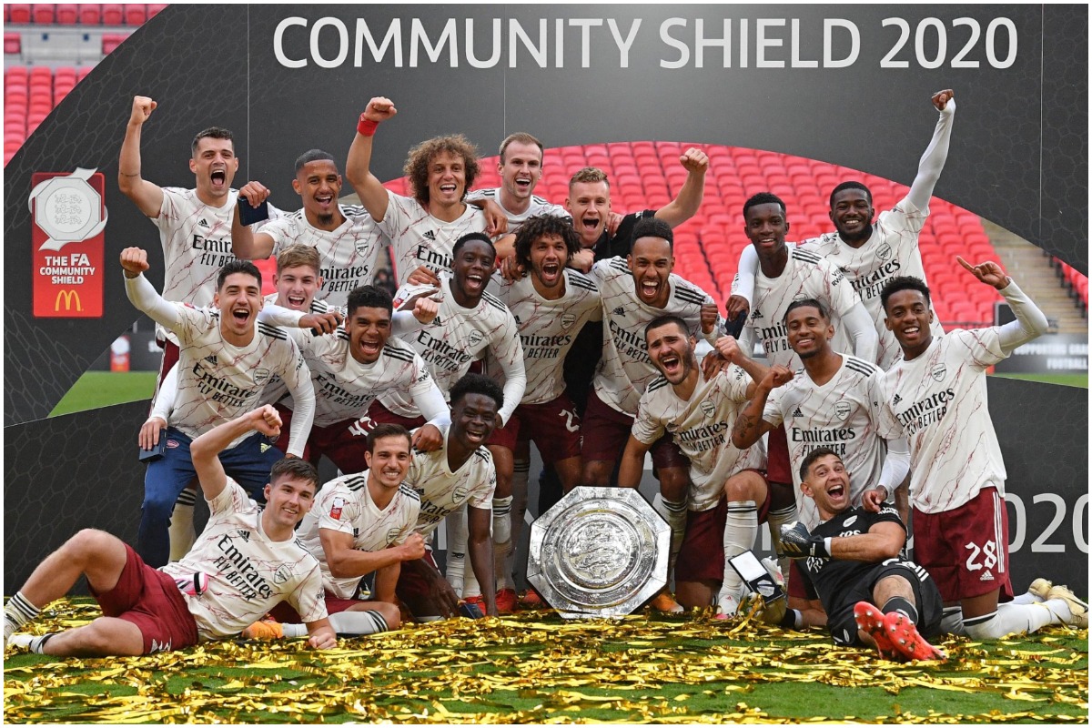 Pierre-Emerick Aubameyang continues romance with Wembley as Arsenal beat Liverpool to win Community Shield