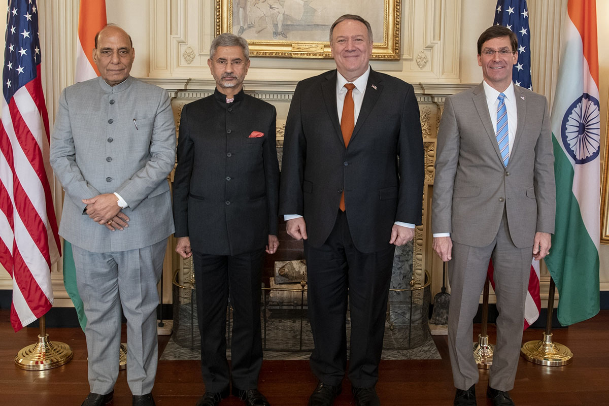 US-India, 2+2 meeting, Basic Exchange and Cooperation Agreement (BECA), S Jaishankar, Rajnath Singh, Mike Pompeo, Mike Esper