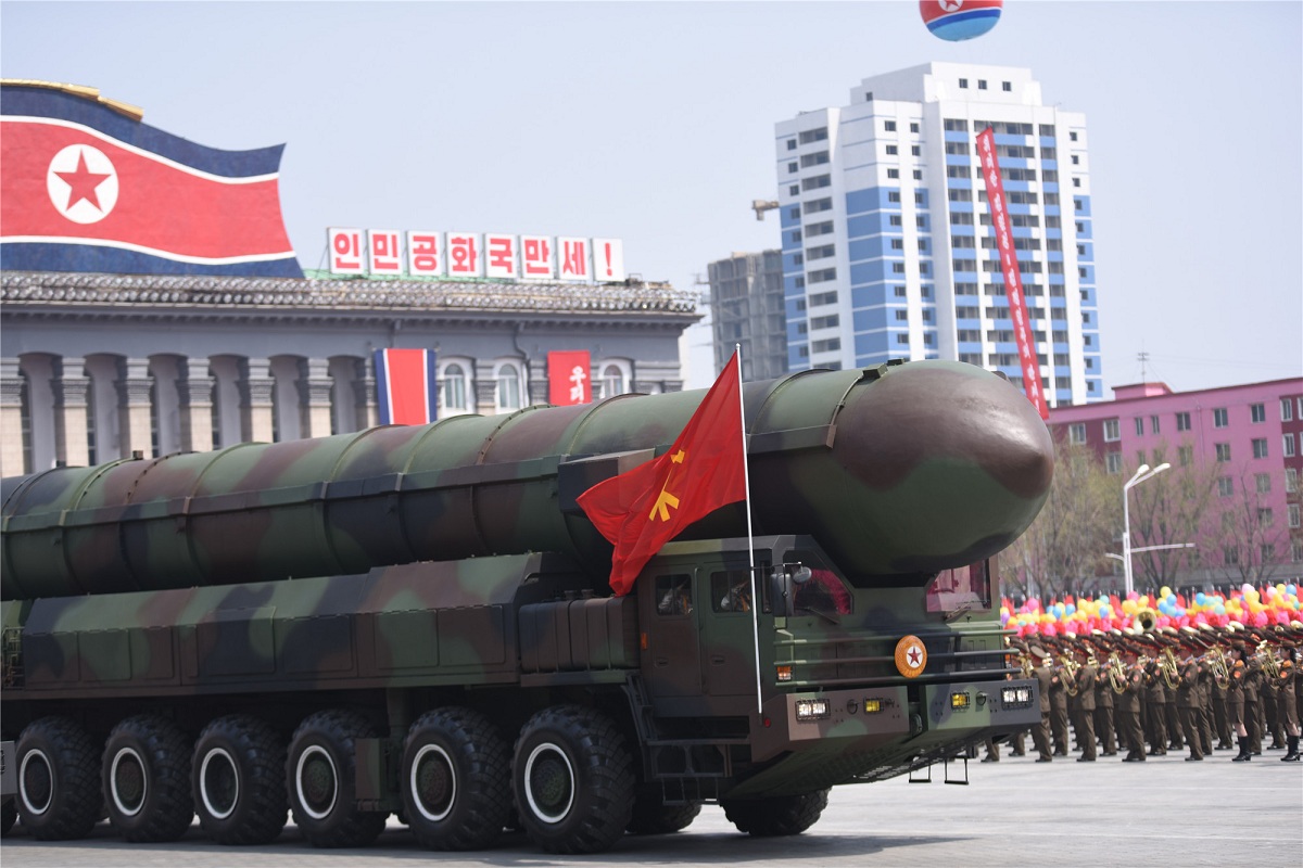 North Korea displays new ballistic missile at military parade
