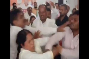 Congress woman leader beaten by party workers for objections over allotment of ticket to rape accused