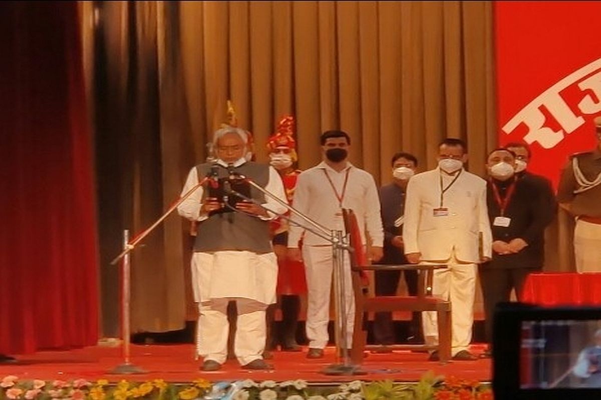 Nitish Kumar takes oath as Chief Minister of Bihar with 2 deputies from BJP; RJD skips ceremony