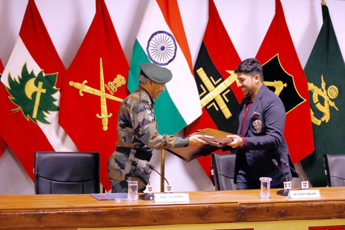 Indian Army signs MoU with Punit Balan’s Indrani Balan Foundation for financial sustainability of Army Goodwill Schools of Kashmir