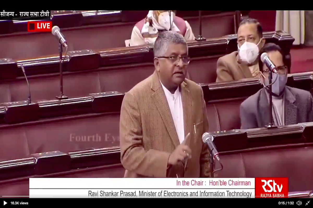 Union Minister for Electronics and Information Technology Ravi Shankar Prasad