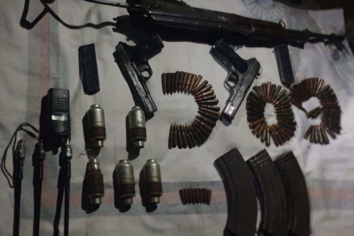 Terrorists hideout busted, cache of arms & ammunition recovered