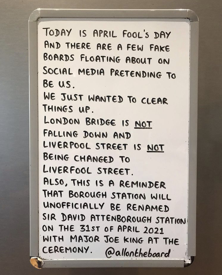 Insta Handle allontheboard : Today is April Fool’s Day and there are a few fake boards floating about on social media pretending to be us. We just wanted to clear things up. @allontheboard