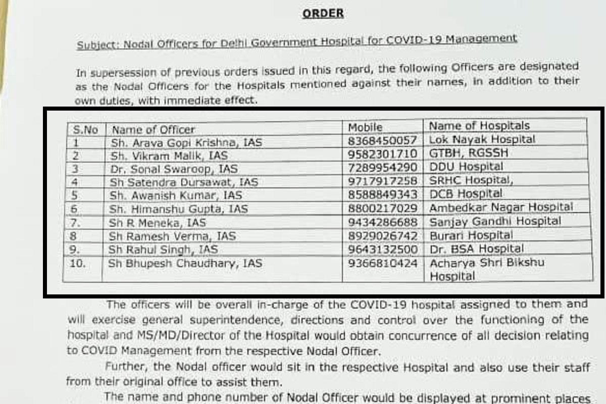 Delhi govt stations 10 IAS officers at its Covid hospitals to ensure better patient management