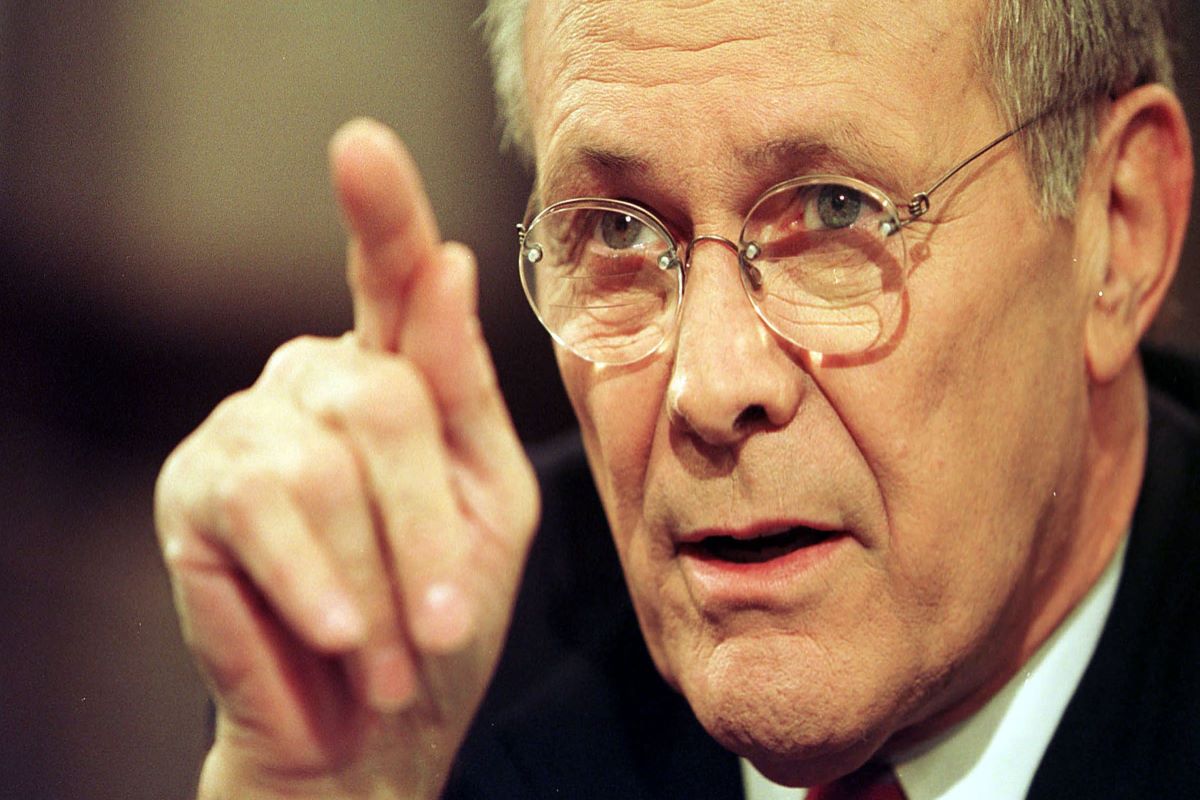 Rumsfeld, a cunning leader who oversaw a ruinous Iraq war