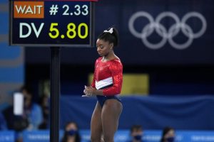 Olympics: Biles out of vault and uneven bars; beam and floor possible