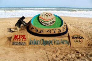 Artist Pattnaik unveils sand art for Indian athletes at Tokyo Olympics
