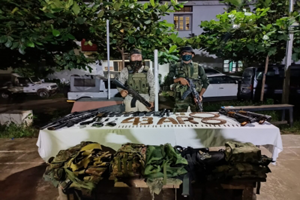Assam Rifles, Manipur Police, joint operation, huge cache of arms