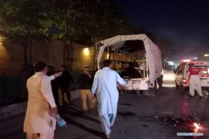Two killed, over 10 injured as blast hits police vehicle in Pak