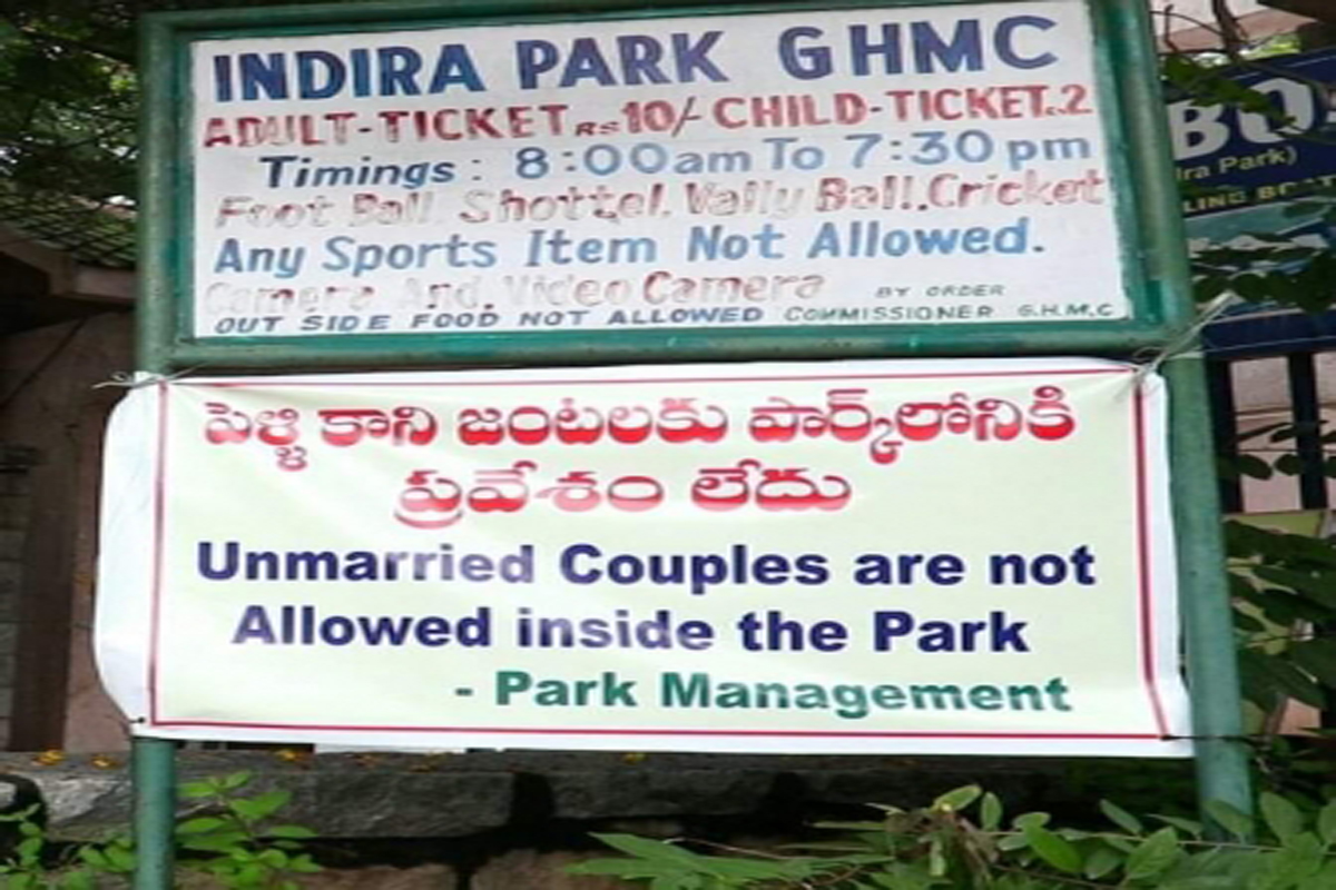 Banner from Hyderabad park removed after outrage over ‘moral policing’