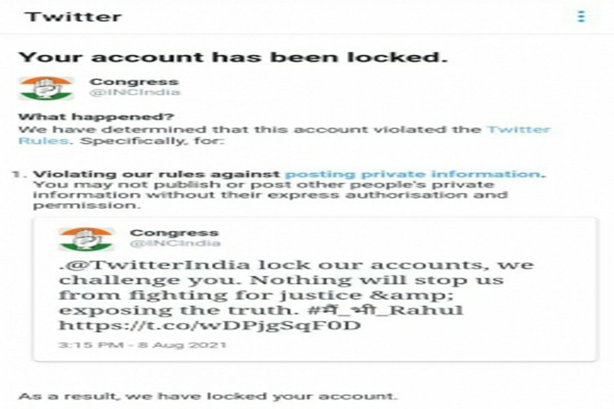 After Rahul Gandhi, Twitter now blocks Congress & its leaders’ accounts