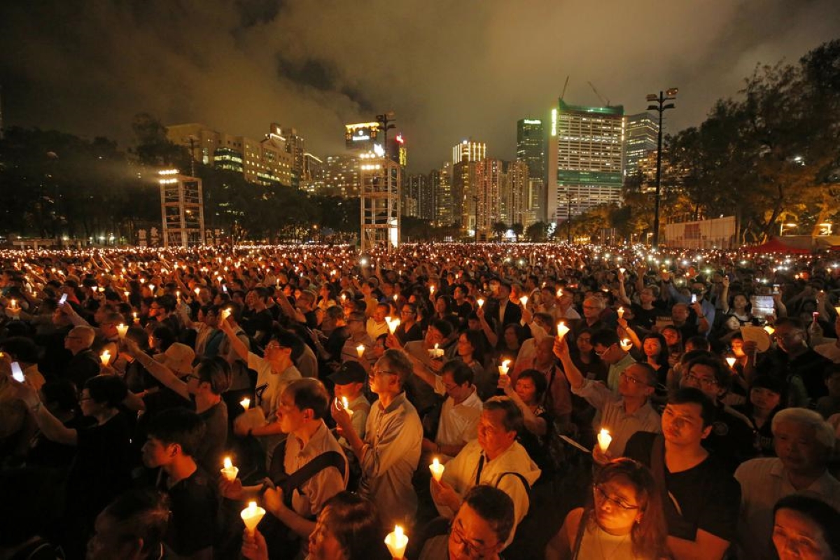 Hong Kong activists jailed over Tiananmen crackdown vigil