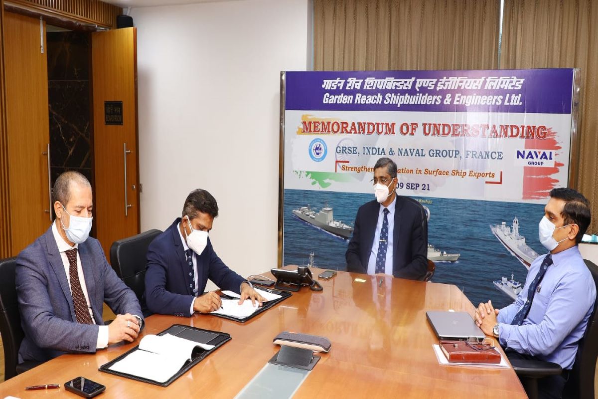 GRSE signs MoU with French naval defence company to manufacture surface ships
