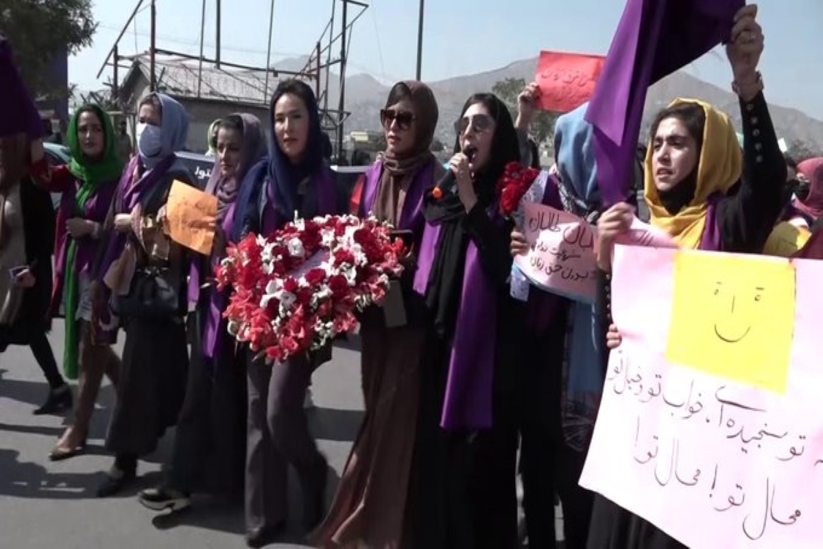Women stage protest in Kabul against Taliban policies
