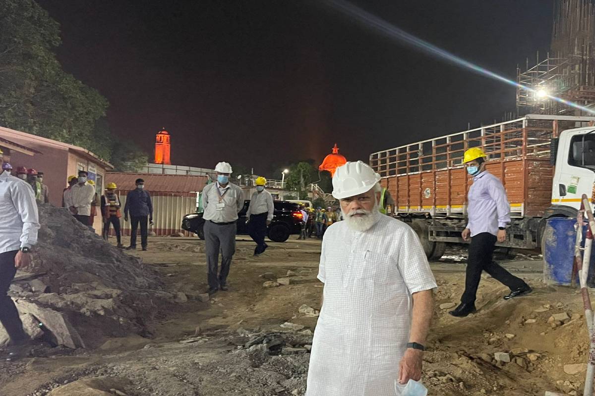 Modi visits construction site of new Parliament building