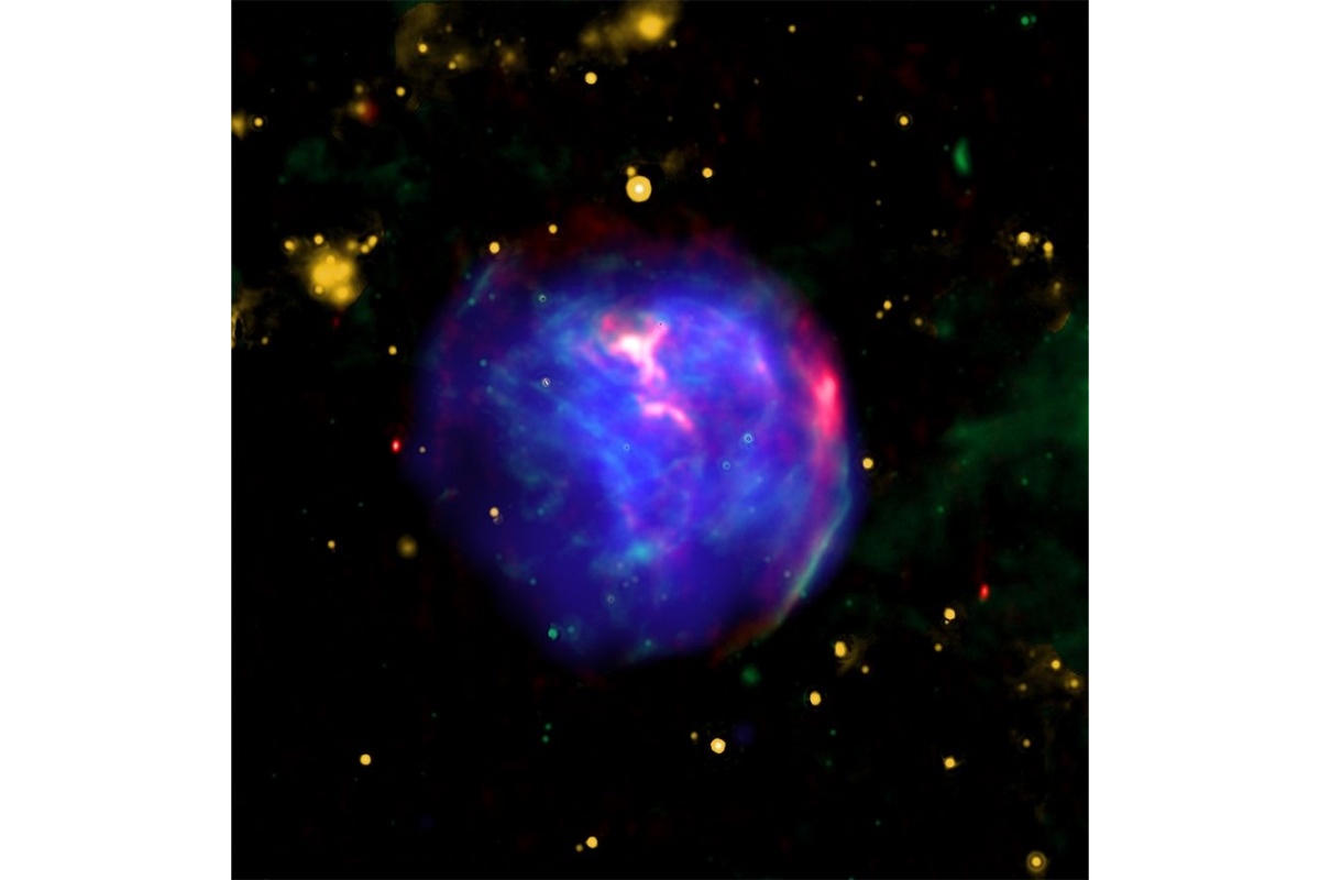 NASA telescopes spot remains of a supernova in colourful bubble