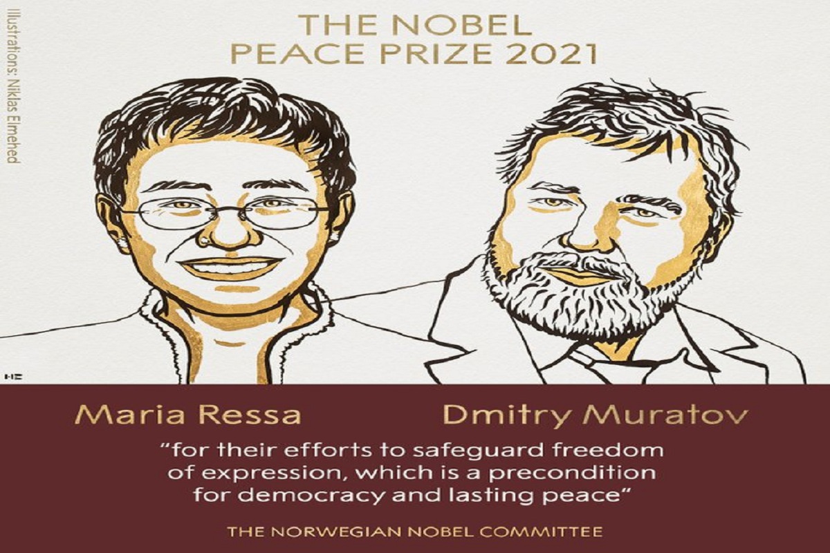 Journalists Maria Ressa, Dmitry Muratov awarded Nobel Peace Prize 2021