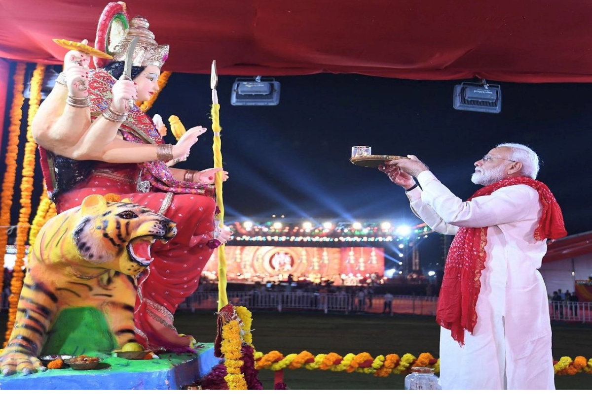 PM Modi greets people on the first day of Navratri