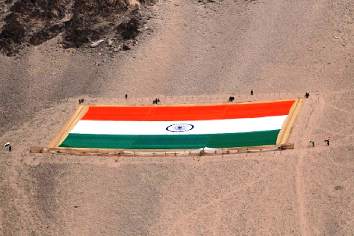 India’s largest and heaviest Khadi Tricolor unfurled in Leh on Gandhi Jayanti