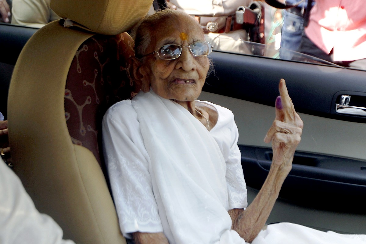 Gandhinagar civic polls: PM Modi’s mother Heeraben casts her vote