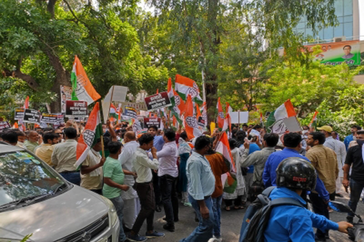 Youth Congress protest’s in Delhi over Lakhimpur Kheri violence
