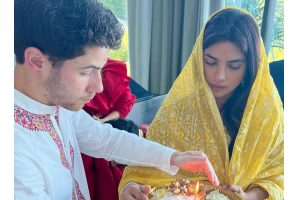 Priyanka, Nick Jonas performs Lakshmi Puja on Diwali