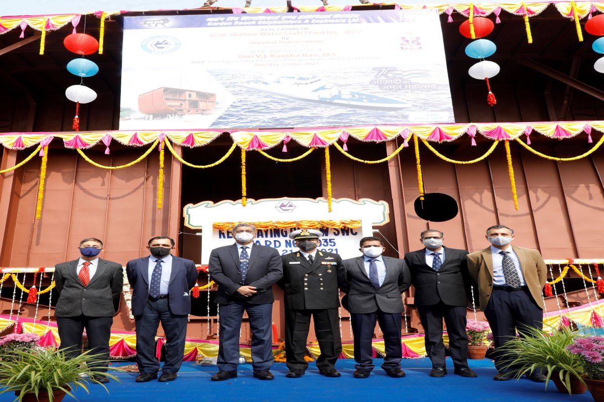 GRSE lays keel of 5th Anti-Submarine Warfare Shallow Water Craft in city