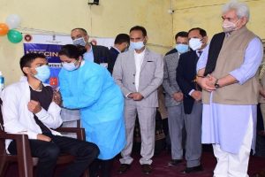 LG Sinha launches Covid-19 vaccination for 15-18 age group