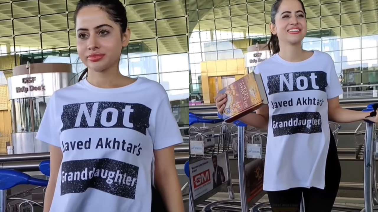 Urfi Javed creates new drama with Geeta in hand and Javed Akhtar’s name on t-shirt