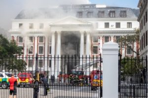 South Africa’s Parliament fire flares up again