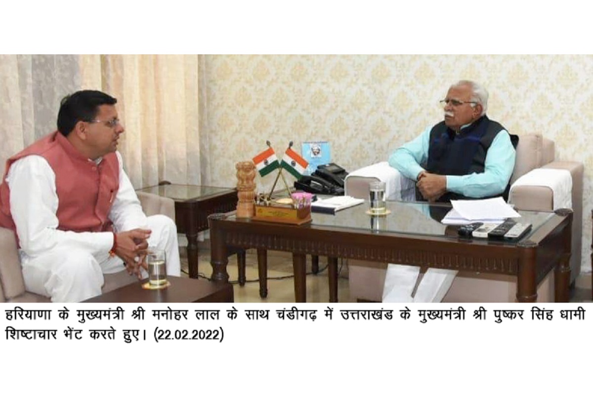 Uttarakhand CM pays courtesy visit, Haryana CM takes up nod for Kishau & Lakhwar dam projects