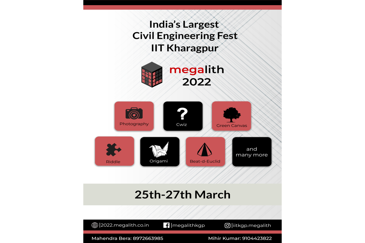 Annual Technical Fest Megalith 2022, IIT Kharagpur to be held from 25th – 27th March