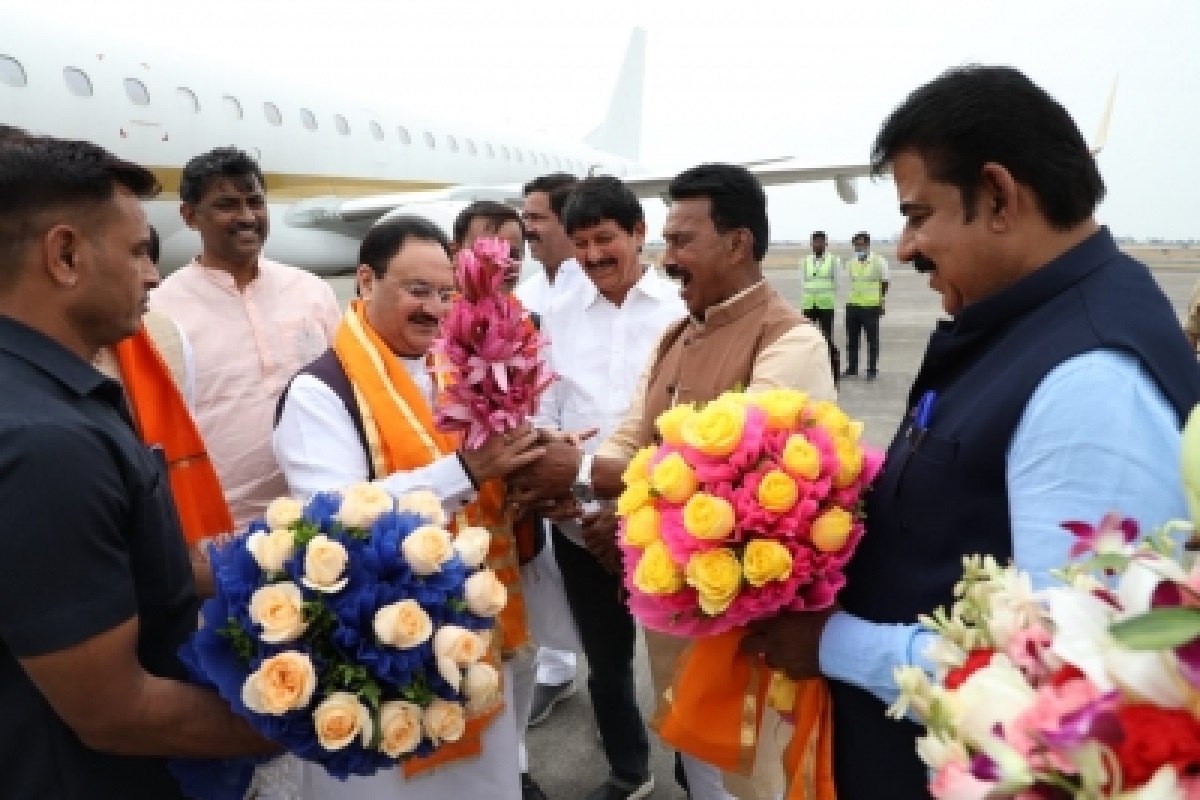 BJP president Nadda arrives in Indore