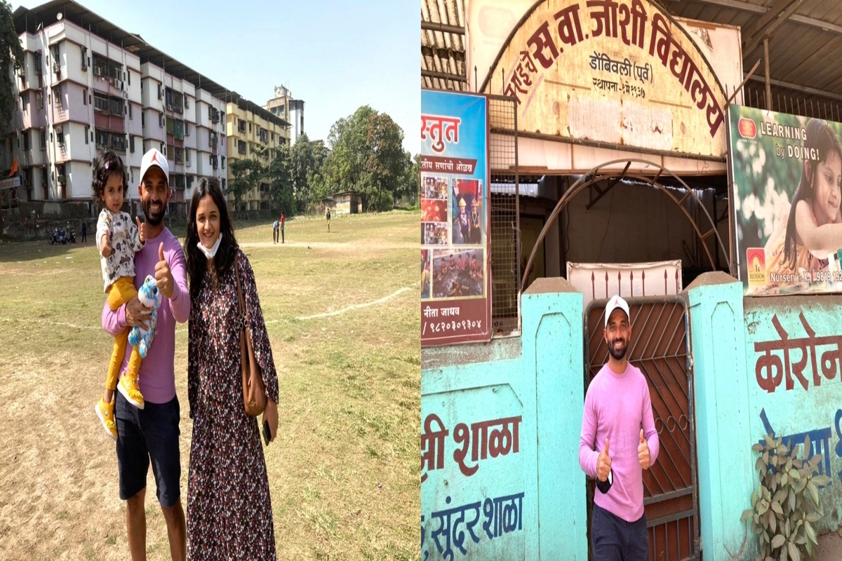 Rahane shares images of nostalgic trip to his school and first cricket ground