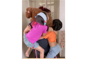 “Guys get down.. stop it”, Ayushmann Khurrana asks his kids and pet to leave Tahira Kashyap Khurrana as they smother her with love