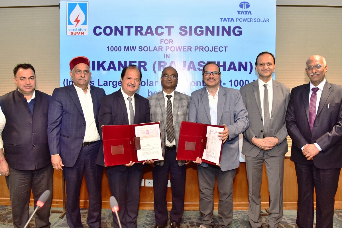 SJVN signs agreement for 1000 MW solar power project in Rajasthan