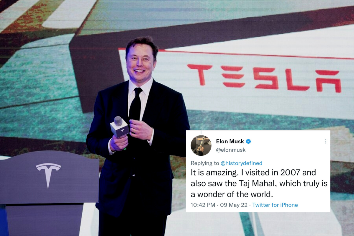 Elon Musk, Tesla , Twitter, Taj Mahal