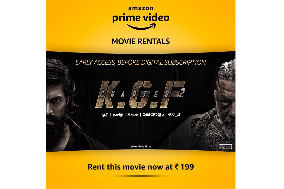 K.G.F Chapter 2 is now available for early access rentals on Amazon Prime Video