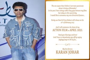 Karan Johar announces action film on 50th birthday, set to release in 2023