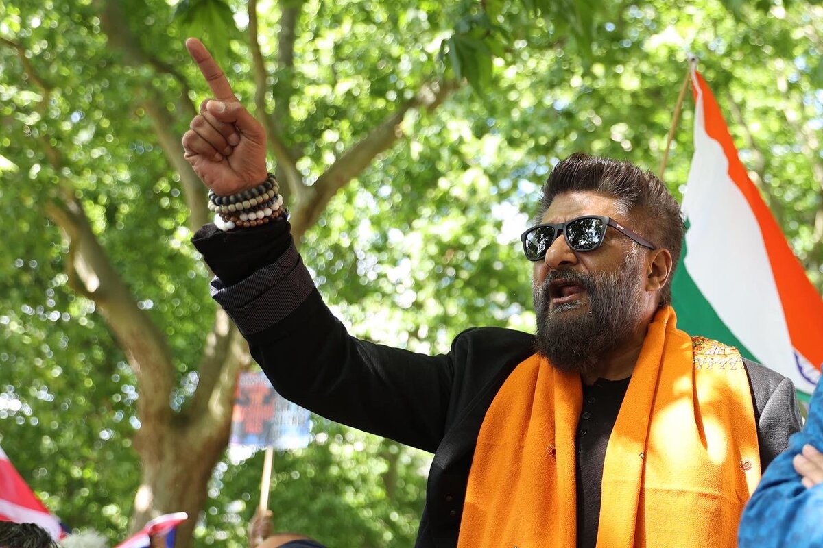 Vivek Ranjan Agnihotri attend a gathering at Hyde Park, London