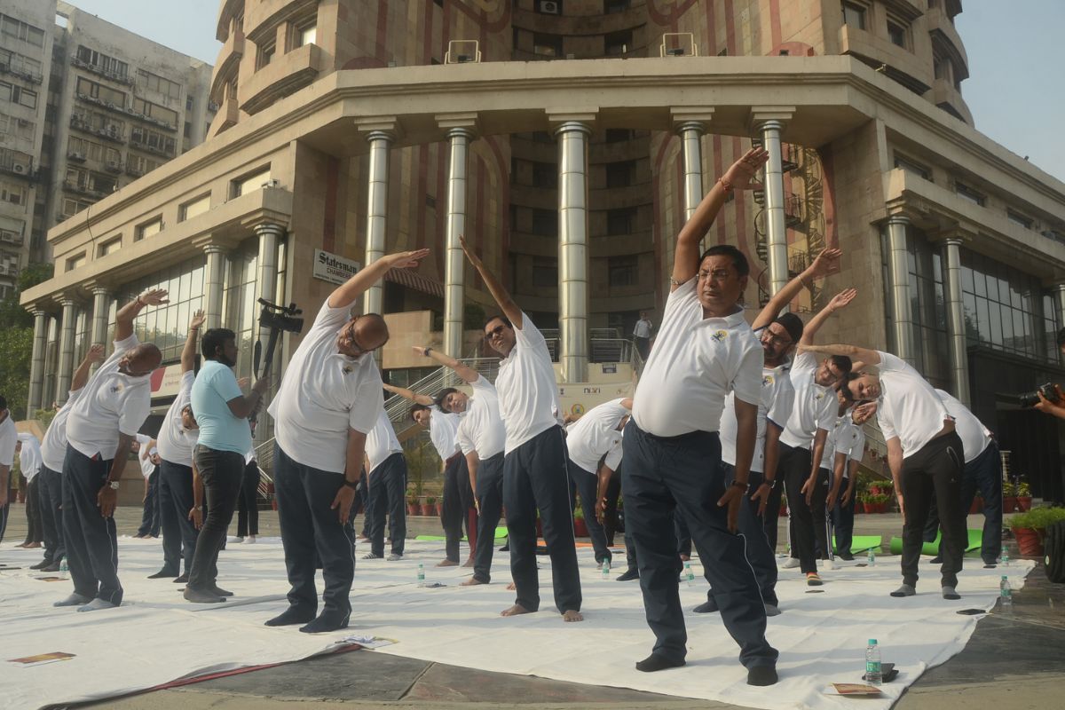 Yoga Day Celebration at The Statesman House in Delhi