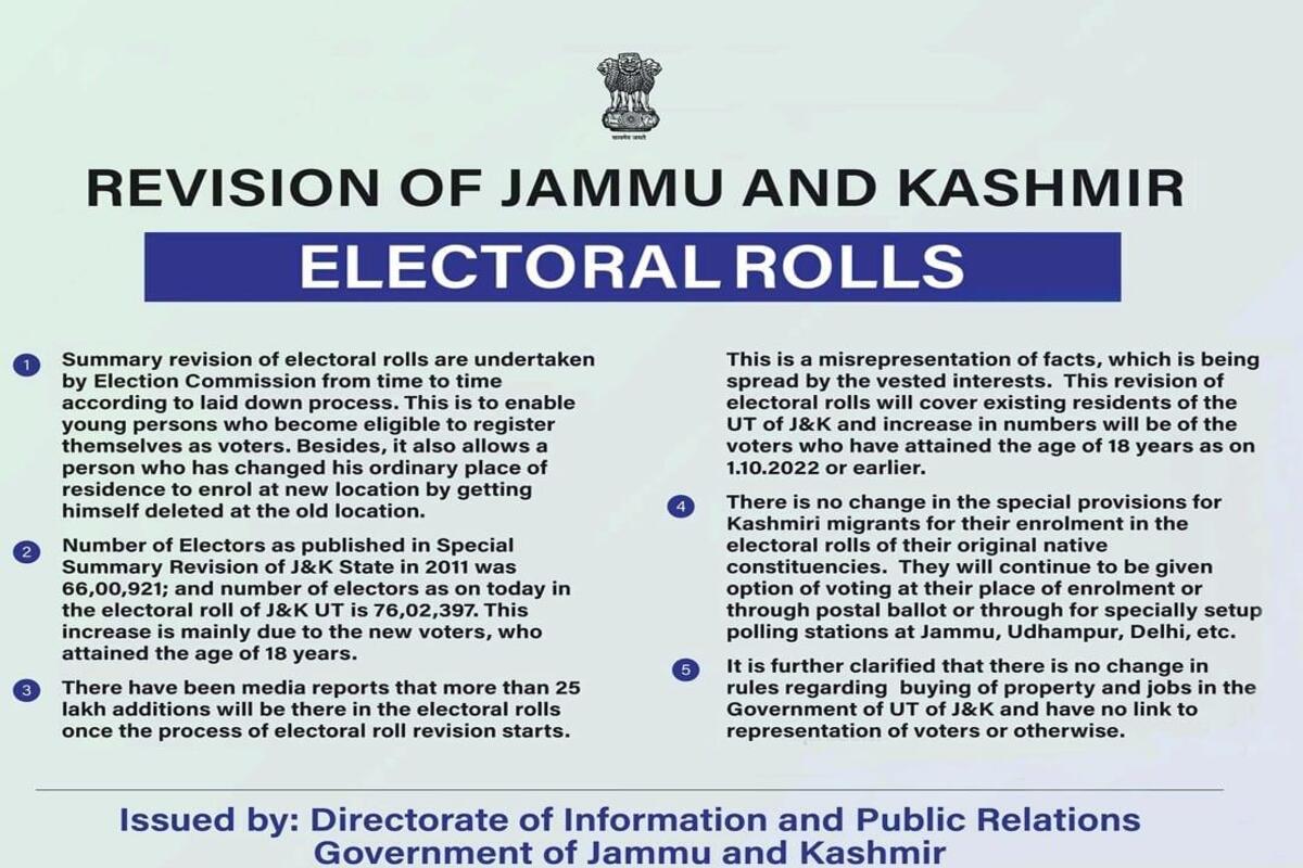 J&K CEO clears air over issue of 25 lakh new voters