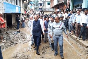 Himachal CM visits flood-affected areas of Thunag in Mandi district