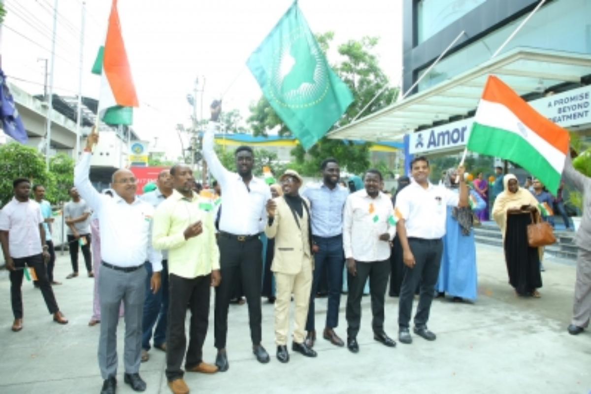 People of African origin participate in I-Day celebrations in Hyderabad