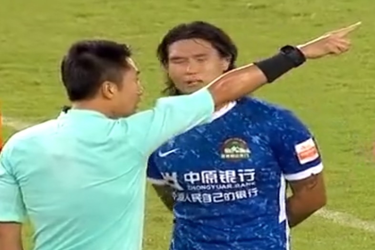 Brazilian player in China faces lengthy ban after knocking over referee